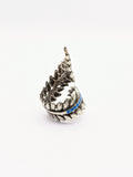 Silver Plated with Polymer Clay Inlay Statement Ring