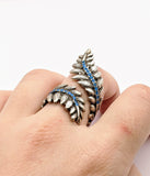 Silver Plated with Polymer Clay Inlay Statement Ring