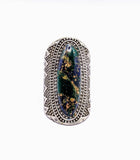 Silver Plated with Polymer Clay Inlay Statement Ring
