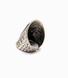 Silver Plated with Polymer Clay Inlay Statement Ring