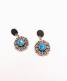 Silver Plated Earrings with Polymer Clay Gemstones