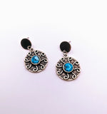 Silver Plated Earrings with Polymer Clay Gemstones