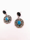 Silver Plated Earrings with Polymer Clay Gemstones