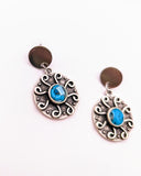 Silver Plated Earrings with Polymer Clay Gemstones