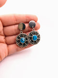 Silver Plated Earrings with Polymer Clay Gemstones