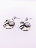 Silver Plated Earrings with Polymer Clay Gemstones