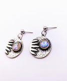 Silver Plated Earrings with Polymer Clay Gemstones