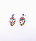 Silver Plated Earrings with Polymer Clay Gemstones