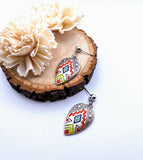 Silver Plated Earrings with Polymer Clay Gemstones