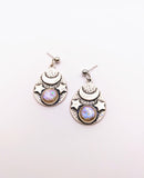 Silver Plated Earrings with Polymer Clay Gemstones