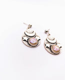 Silver Plated Earrings with Polymer Clay Gemstones