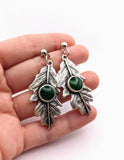 Silver Plated Earrings with Polymer Clay Gemstones