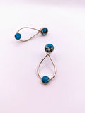 Silver Plated Earrings with Polymer Clay Gemstones