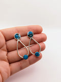 Silver Plated Earrings with Polymer Clay Gemstones