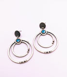 Silver Plated Earrings with Polymer Clay Gemstones
