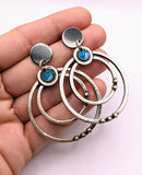 Silver Plated Earrings with Polymer Clay Gemstones