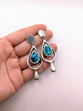 Silver Plated Earrings with Polymer Clay Gemstones