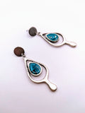 Silver Plated Earrings with Polymer Clay Gemstones