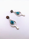 Silver Plated Earrings with Polymer Clay Gemstones