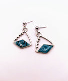 Silver Plated Earrings with Polymer Clay Gemstones