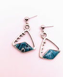 Silver Plated Earrings with Polymer Clay Gemstones