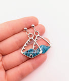 Silver Plated Earrings with Polymer Clay Gemstones