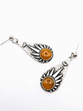Silver Plated Earrings with Polymer Clay Inlay