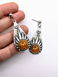 Silver Plated Earrings with Polymer Clay Inlay