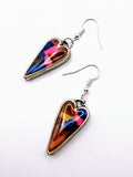 Silver Plated Earrings with Polymer Clay Inlay