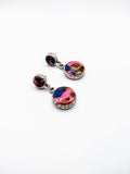 Silver Plated Earrings with Polymer Clay Gemstones
