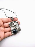 Silver Plated Polymer Clay Inlay Necklace