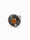 Silver Plated with Polymer Clay Inlay Statement Ring