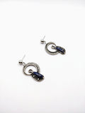 Silver Plated Earrings with Polymer Clay Inlay