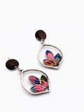 Silver Plated Earrings with Polymer Clay Inlay