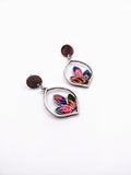 Silver Plated Earrings with Polymer Clay Inlay