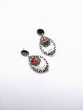 Silver Plated Earrings with Polymer Clay Inlay