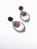 Silver Plated Earrings with Polymer Clay Inlay