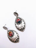 Silver Plated Earrings with Polymer Clay Inlay