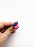 Silver Plated with Polymer Clay Inlay Statement Ring