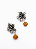 Silver Plated Earrings with Polymer Clay Inlay