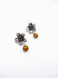 Silver Plated Earrings with Polymer Clay Inlay
