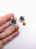 Silver Plated Earrings with Polymer Clay Inlay