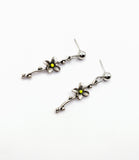 Silver Plated Earrings with Polymer Clay Inlay