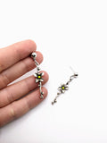 Silver Plated Earrings with Polymer Clay Inlay