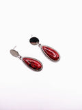 Silver Plated Earrings with Polymer Clay Inlay