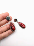 Silver Plated Earrings with Polymer Clay Inlay