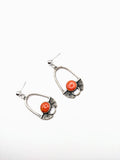 Silver Plated Earrings with Polymer Clay Inlay