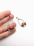 Silver Plated Earrings with Polymer Clay Inlay