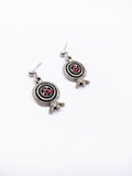 Silver Plated Earrings with Polymer Clay Inlay