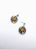 Silver Plated Earrings with Polymer Clay Inlay